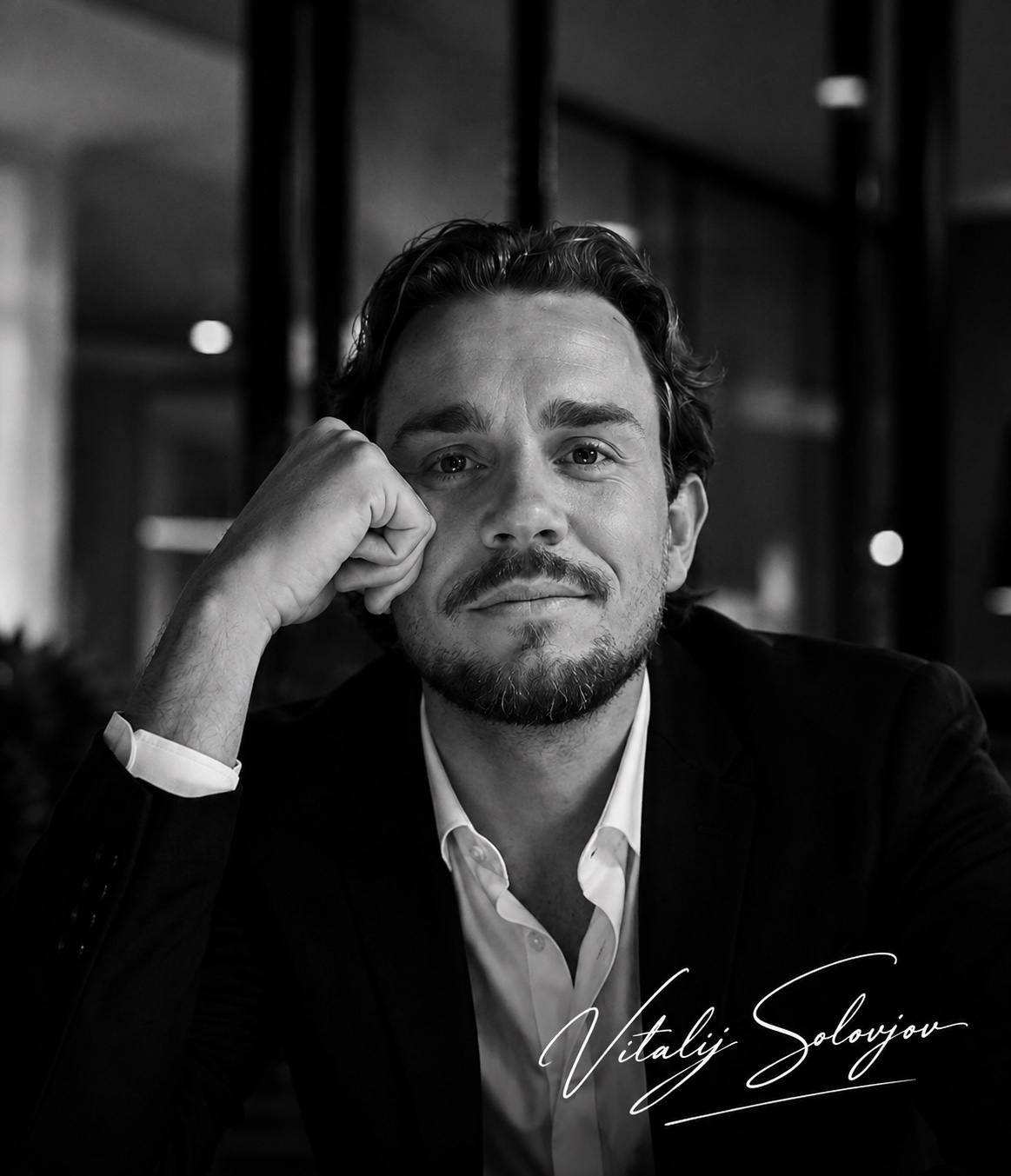 Portrait de Vitalij Solovjov avec sa signature