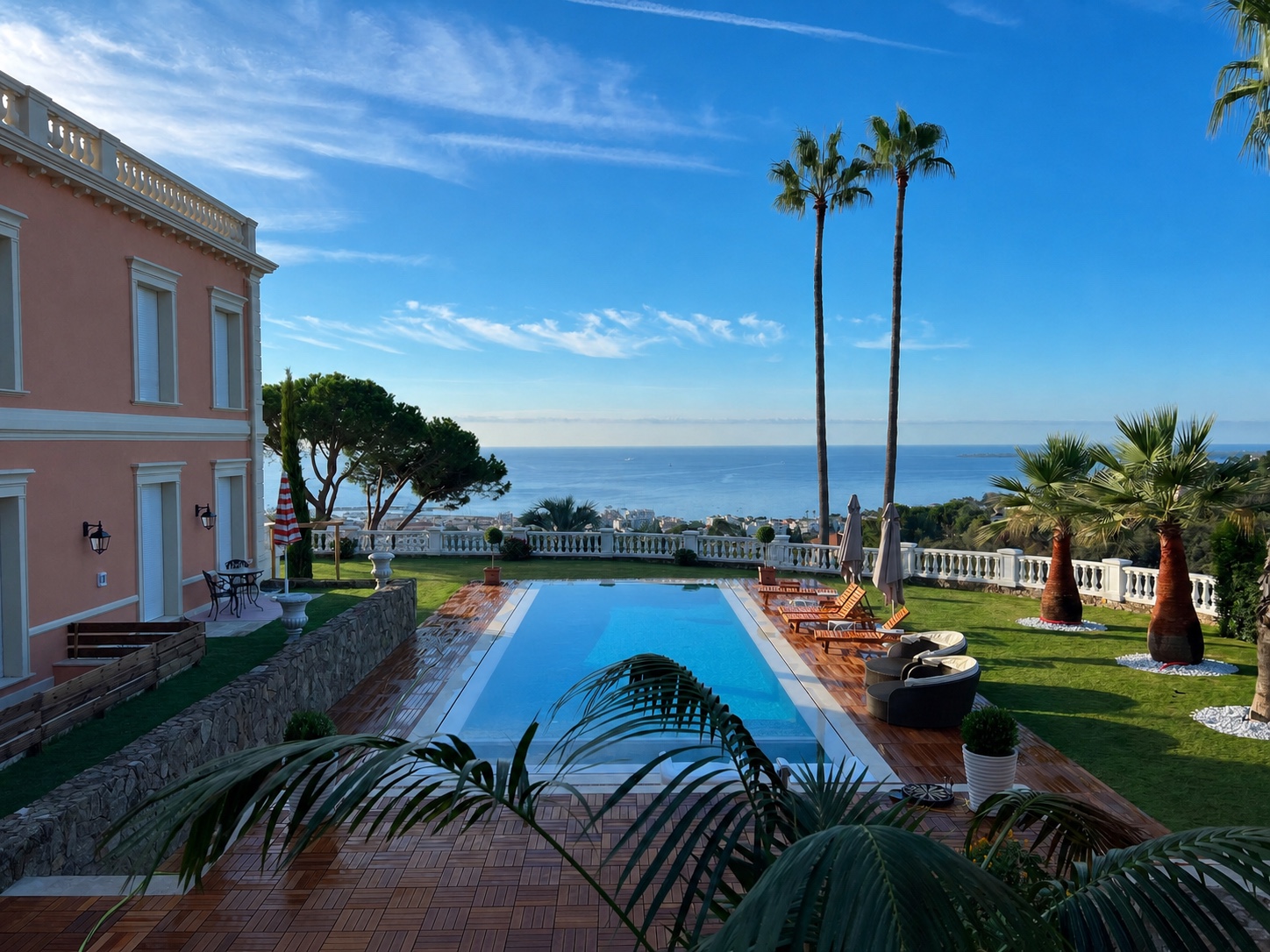 Villa avec piscine et vue panoramique sur la mer